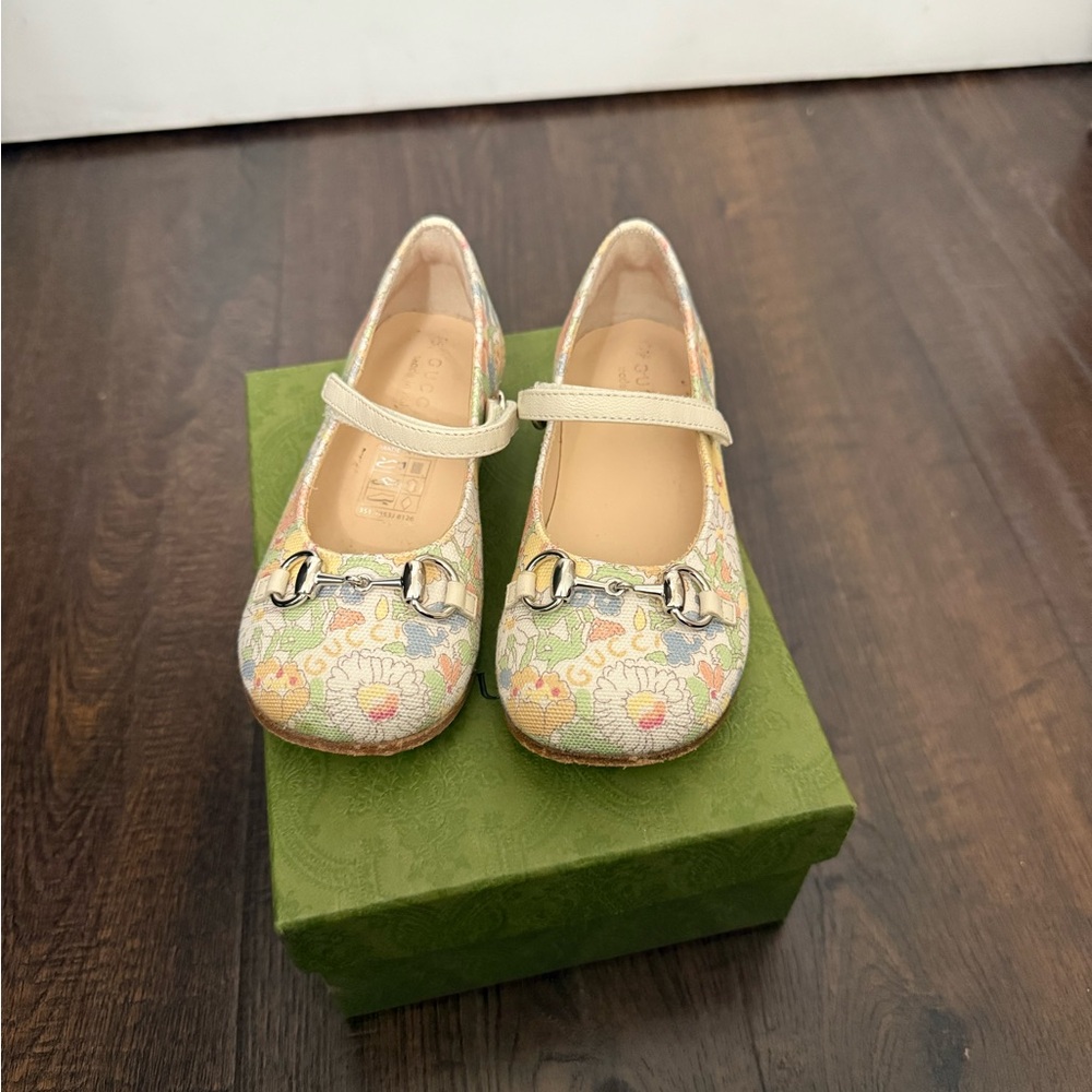 Gucci Floral Kids Mary Jane Shoes